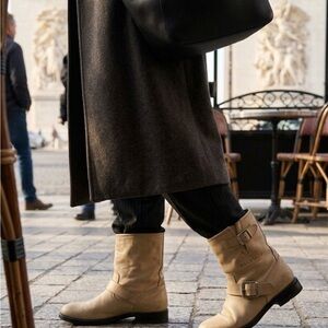 Belstaff Tan Suede Buckle Boots